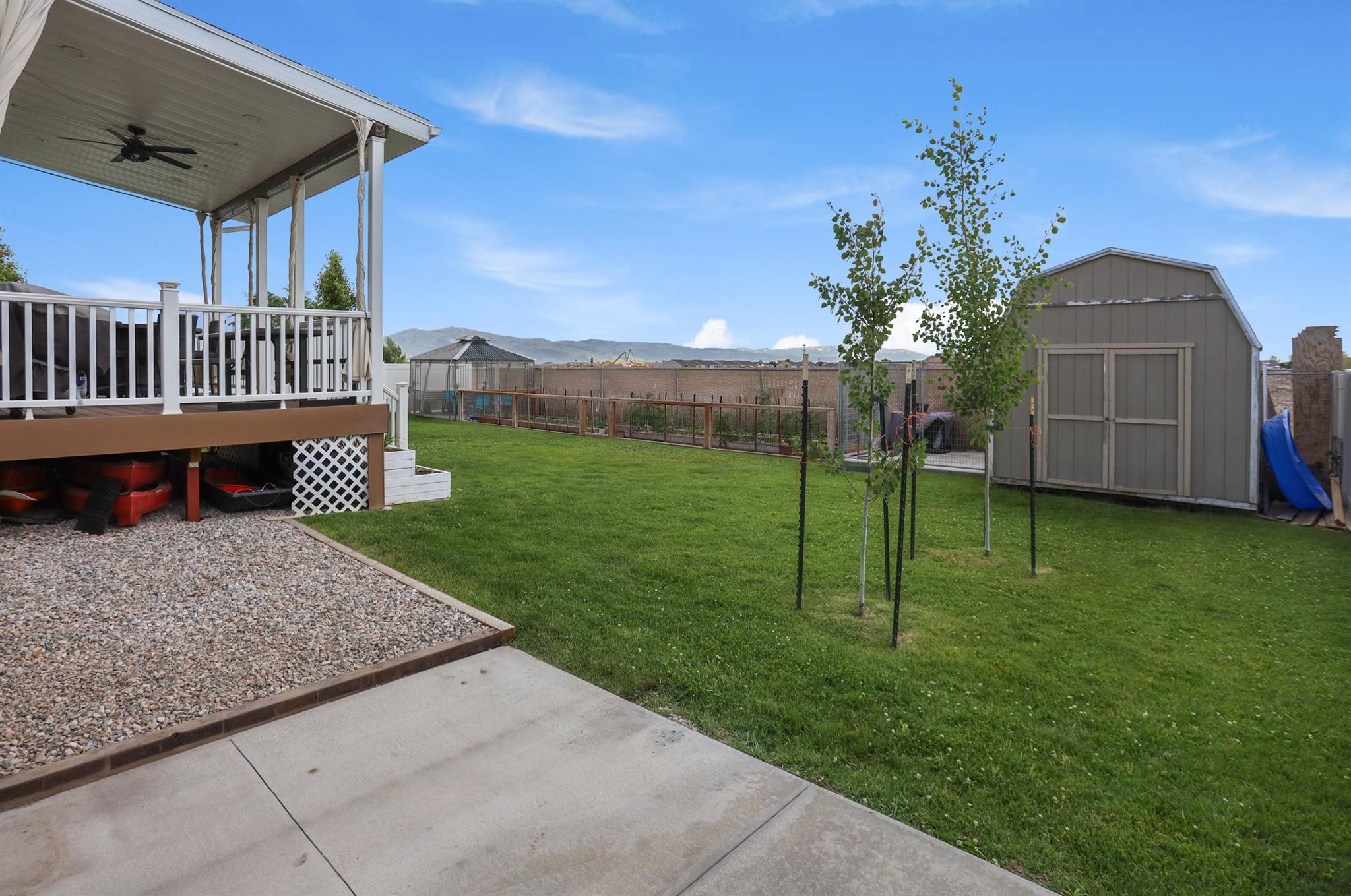 Backyard, Storage Shed, patio and fence