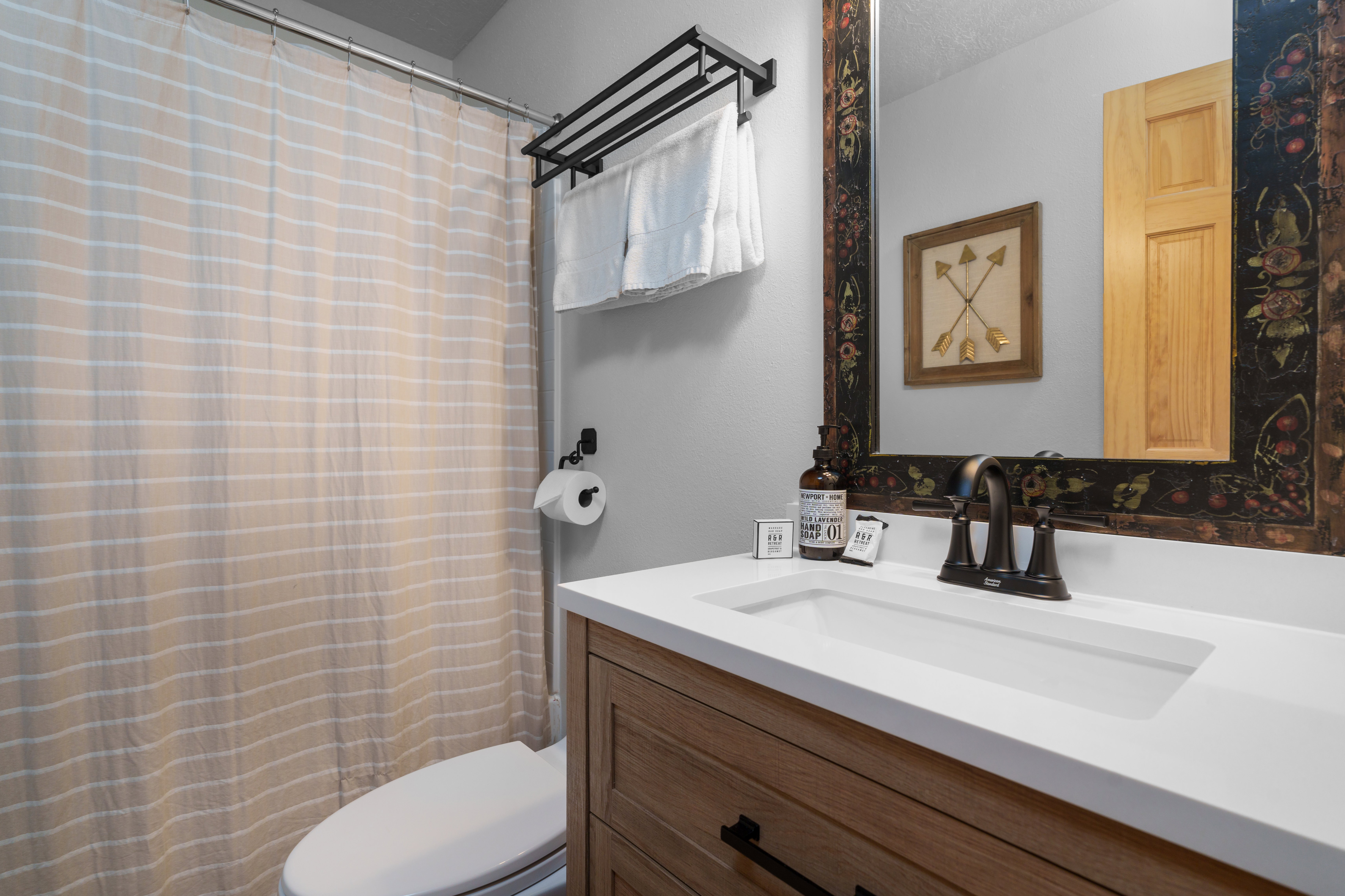 Bathroom with shower and tub