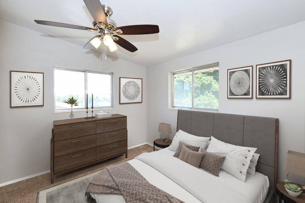 Recessed lighting and ceiling fan with integrated lighting