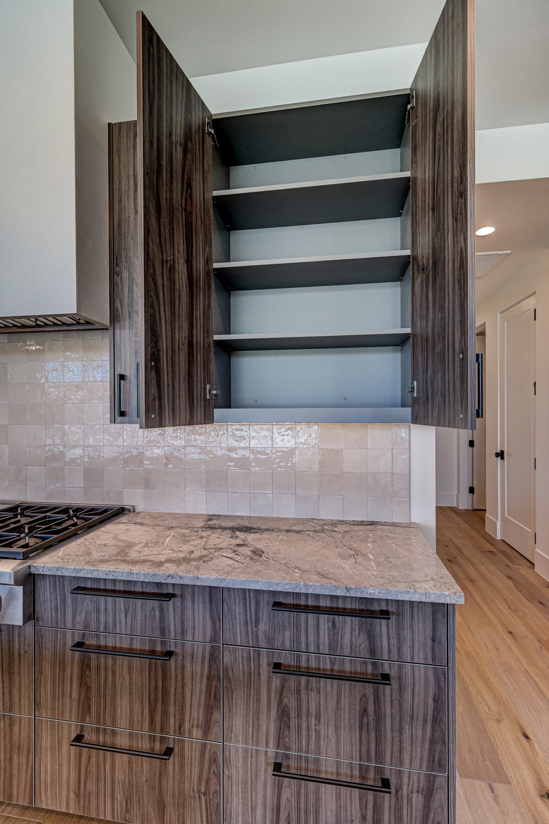 upgraded dark interior to cabinets