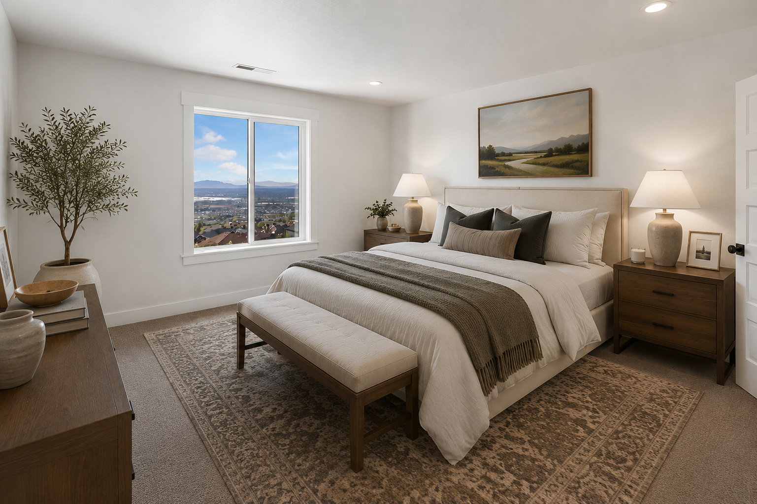 Staged bedroom.
