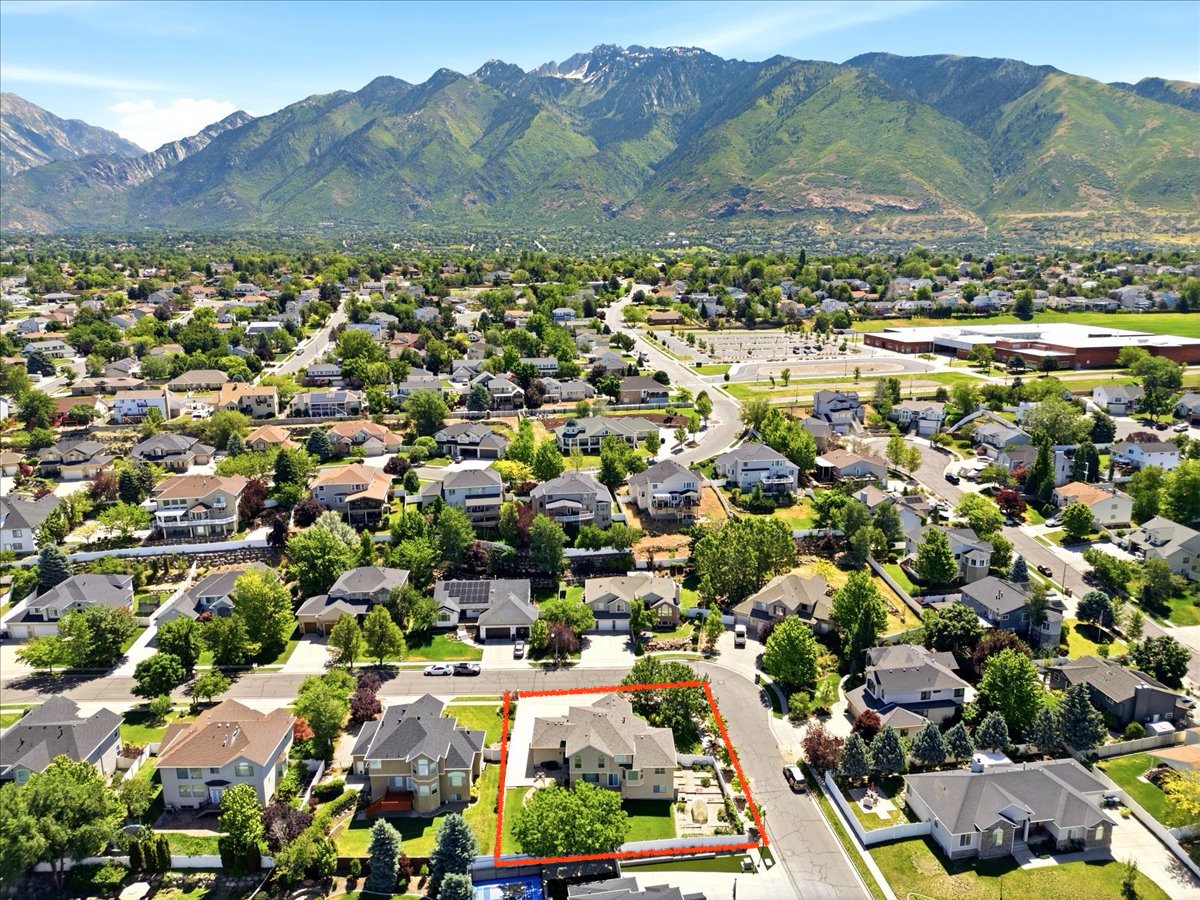 Aerial view looking to the beautiful Wasatch mountains