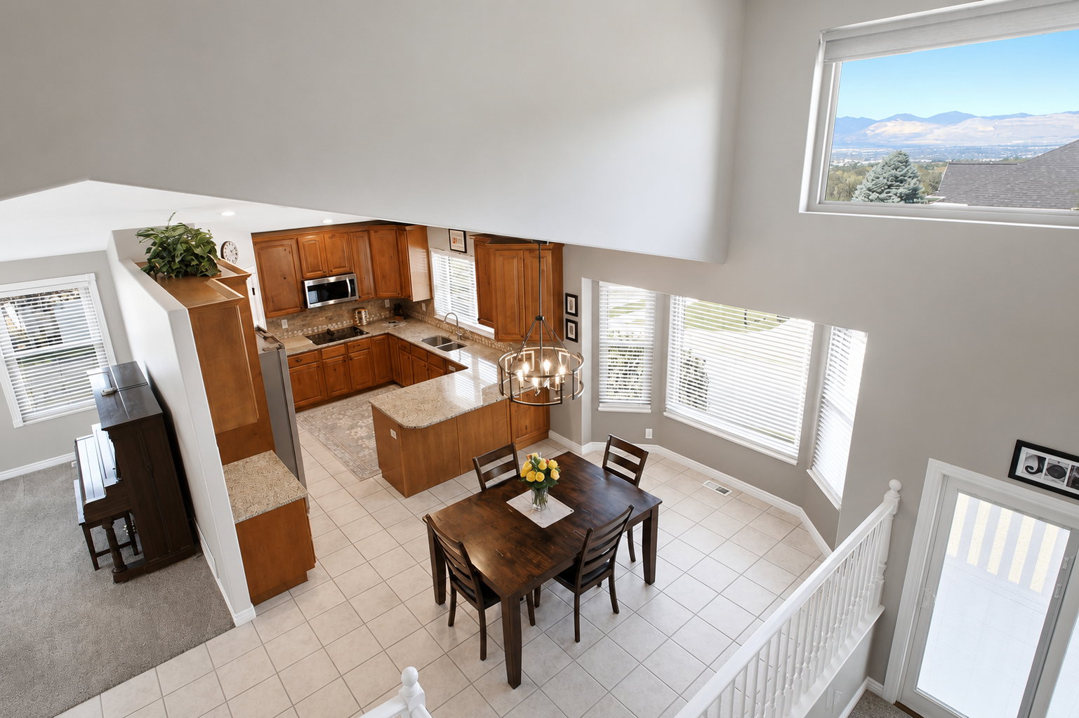 Open-concept living area with a view