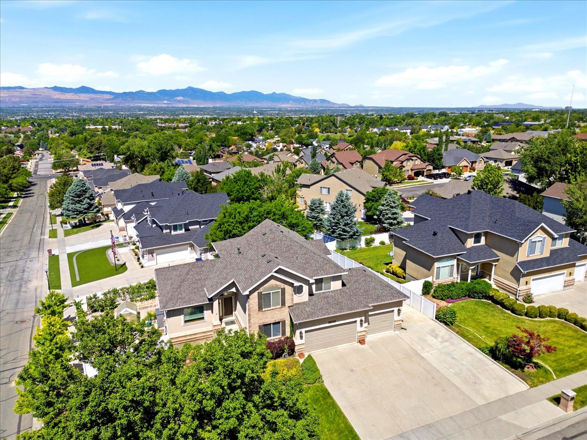 Aerial view. Brand new roof (May 2026) Home faces east