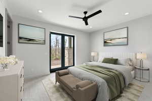 Light gray walls complementing carpet flooring throughout