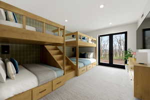 Custom built-in bunk beds with integrated storage drawers