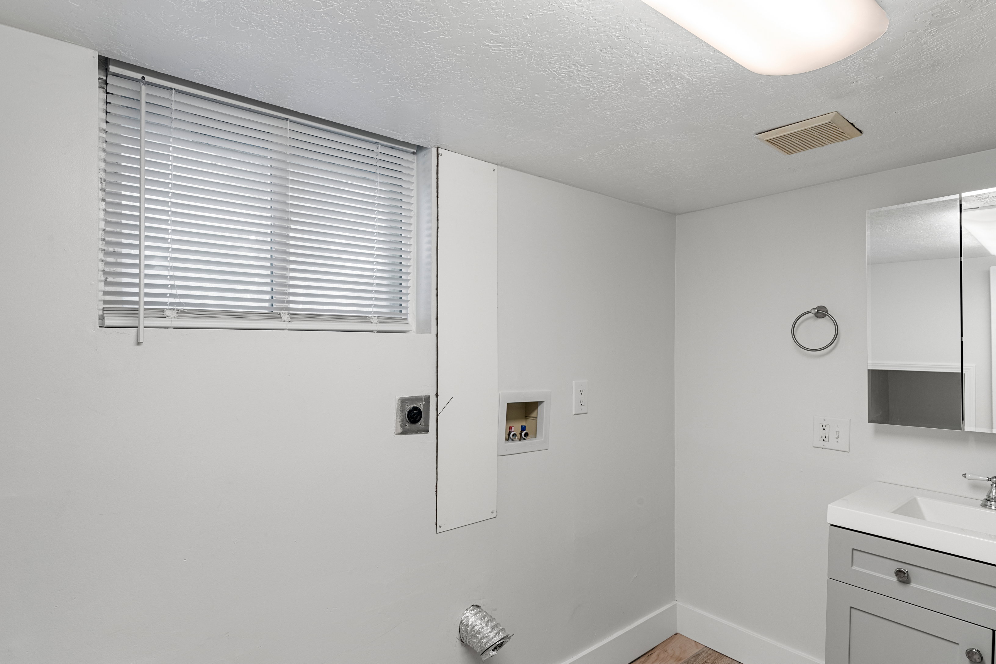 Basement bathroom/laundry space
