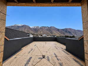 Expansive outdoor deck space featuring oriented strand board subflooring and black waterproofing membrane