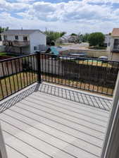 View from the newly built Trex deck with black metal railing