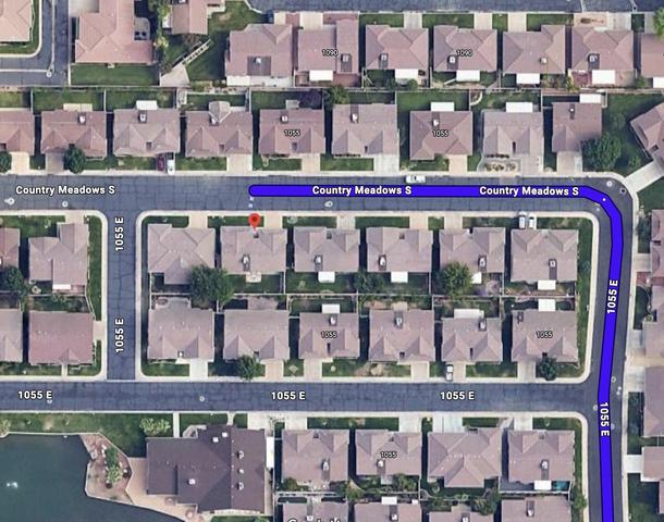 Aerial Map. Displaying property locations and street names within a residential area