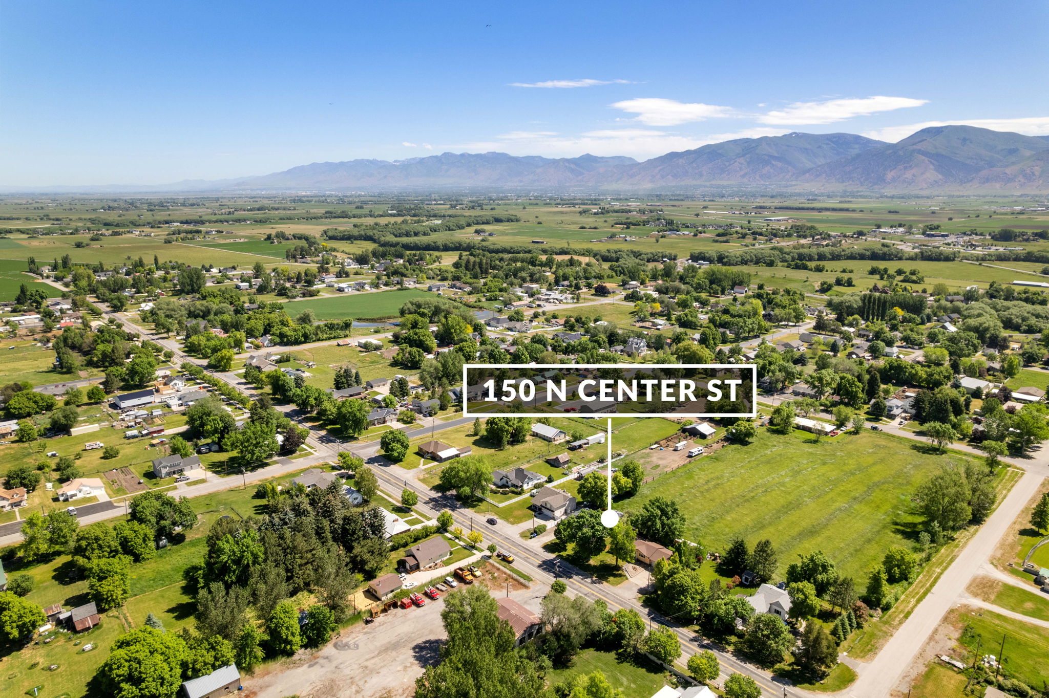 Expansive aerial showcasing a residential area with varied housing styles