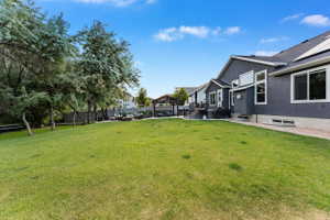 Expansive green lawn providing ample outdoor space