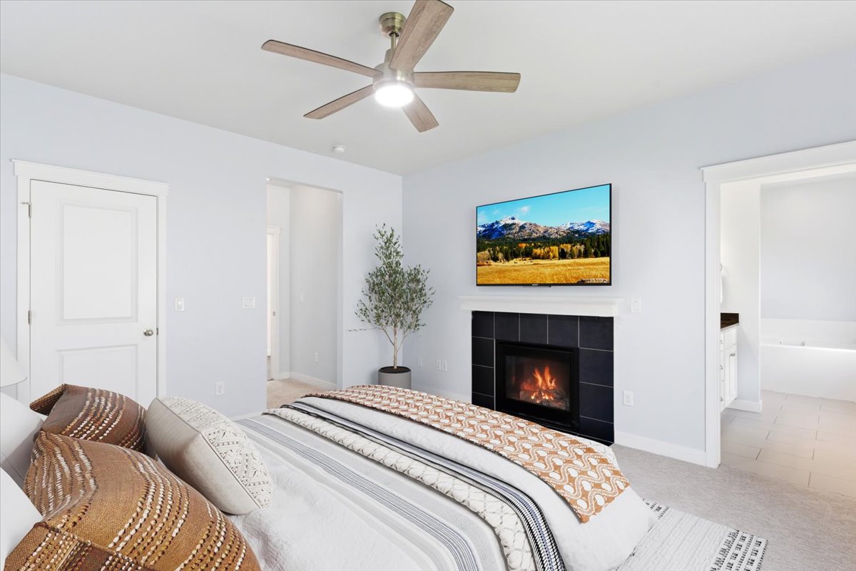 Virtually staged photo of primary bedroom