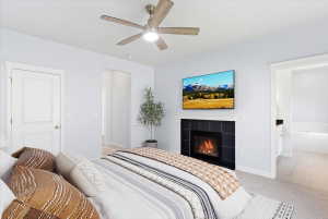 Virtually staged photo of primary bedroom