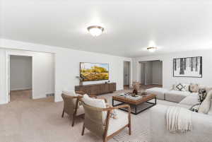 Virtually staged family room