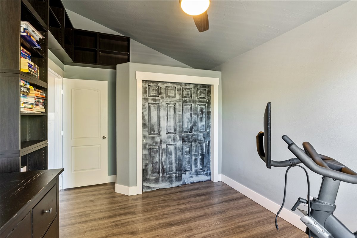 Wood-finish flooring throughout
