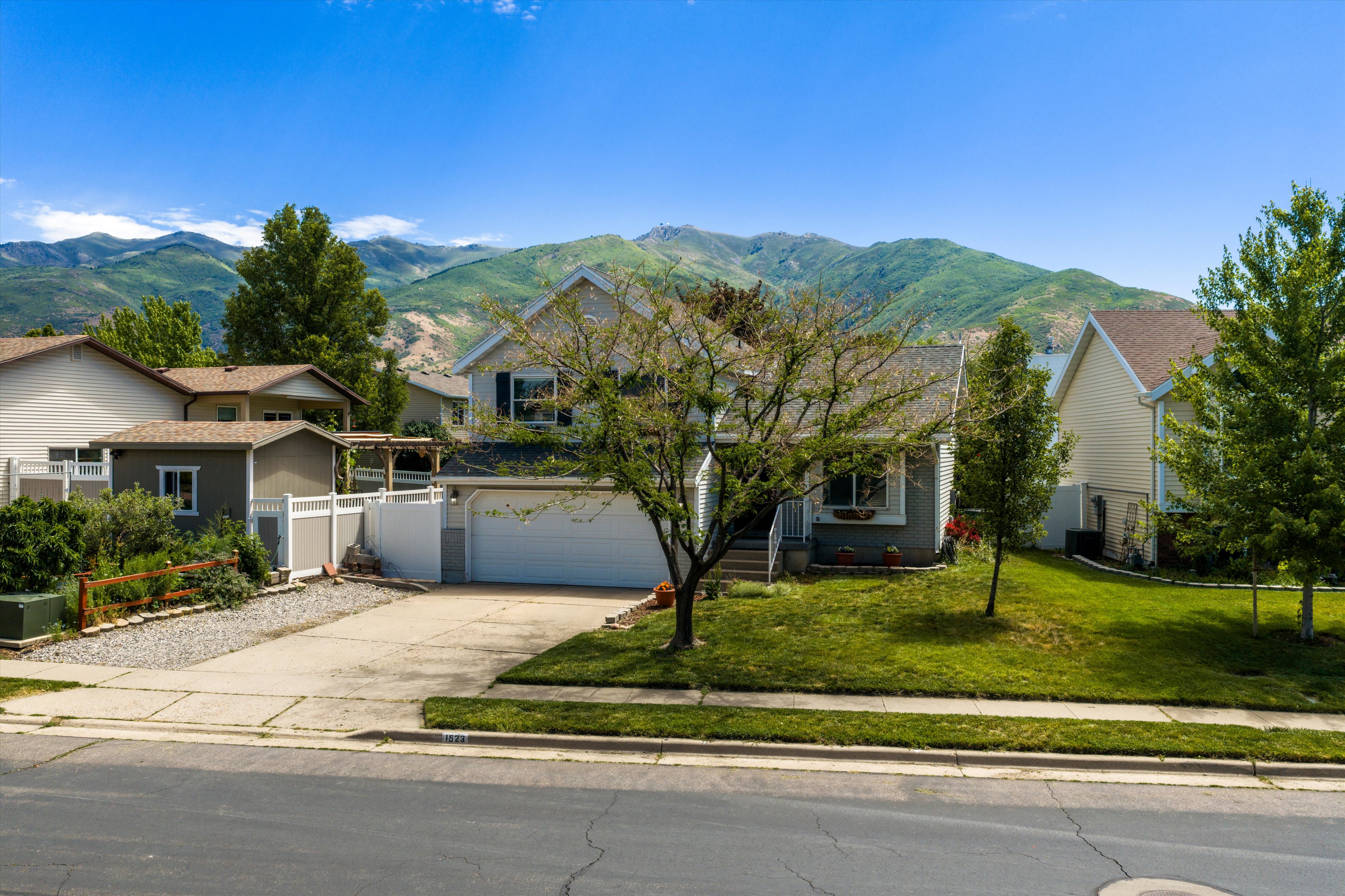 Two-story residence with an attached two-car garage