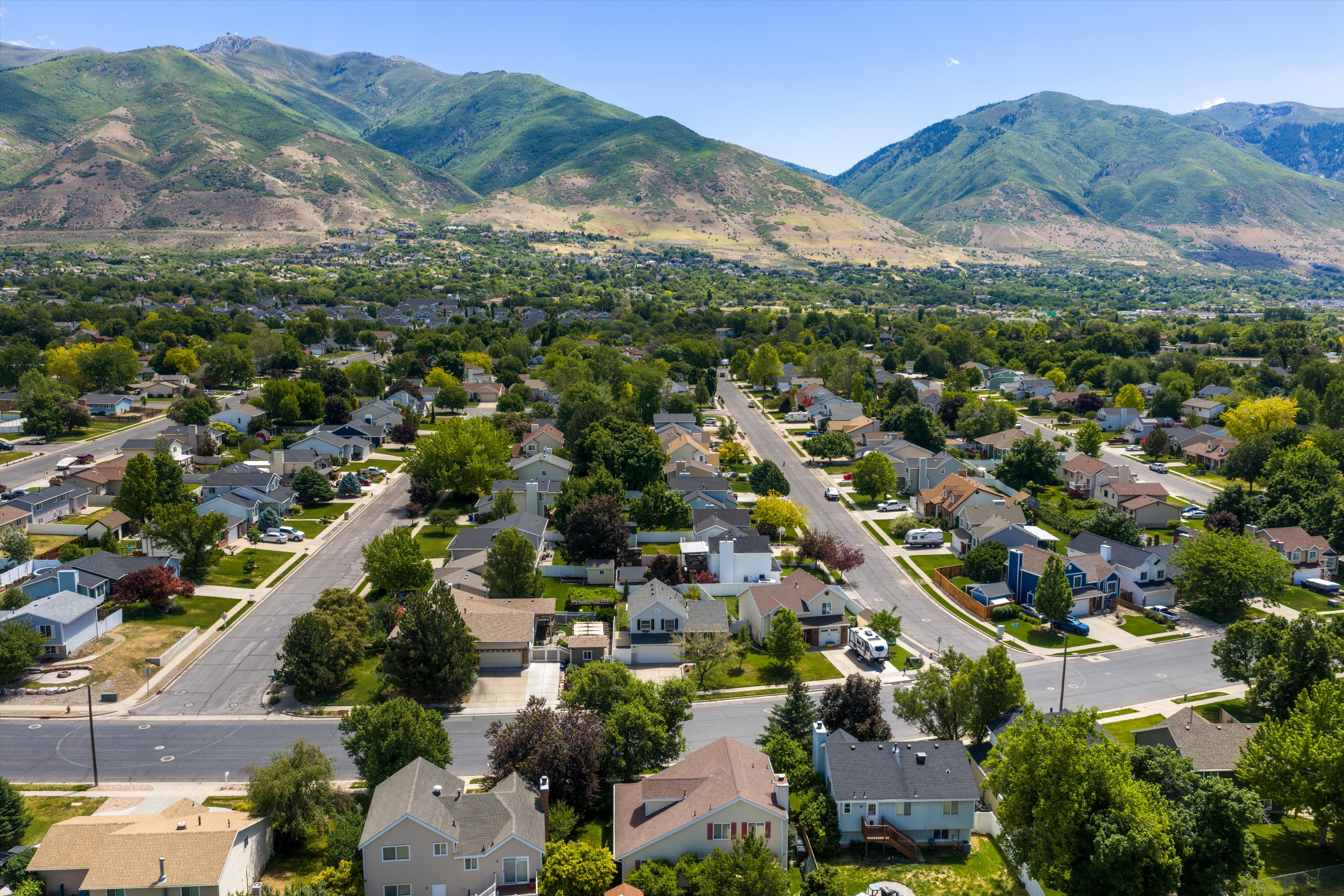 Expansive residential neighborhood featuring paved streets and established homes