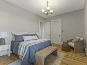 Light-toned walls with significant trim work and paneled doors