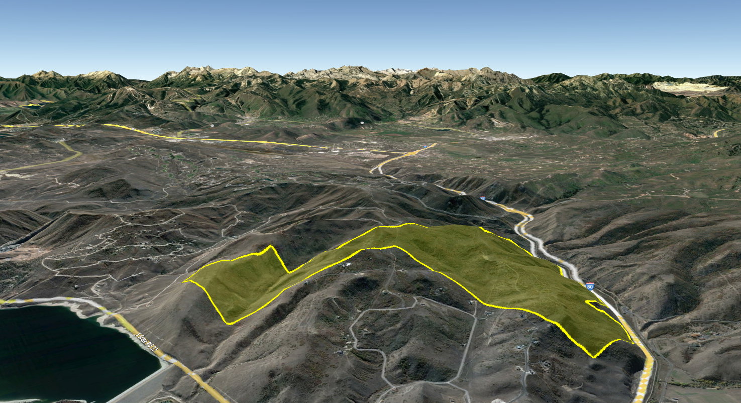 Geographic Information System (GIS) Overlay. Illustrating the property's boundaries within a larger land area
