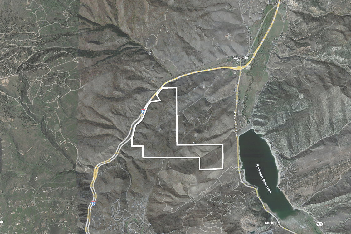 Aerial Map. Outlining the property boundaries relative to geographical features