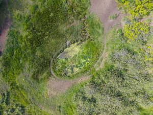 Aerial perspective highlighting diverse natural terrain