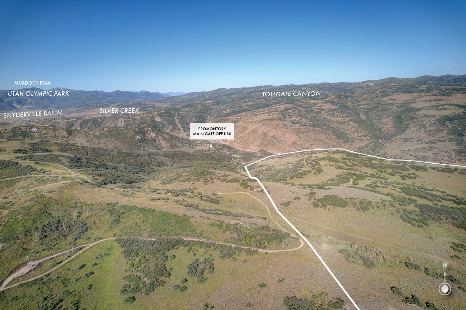Aerial photograph. Displaying regional features and property access points