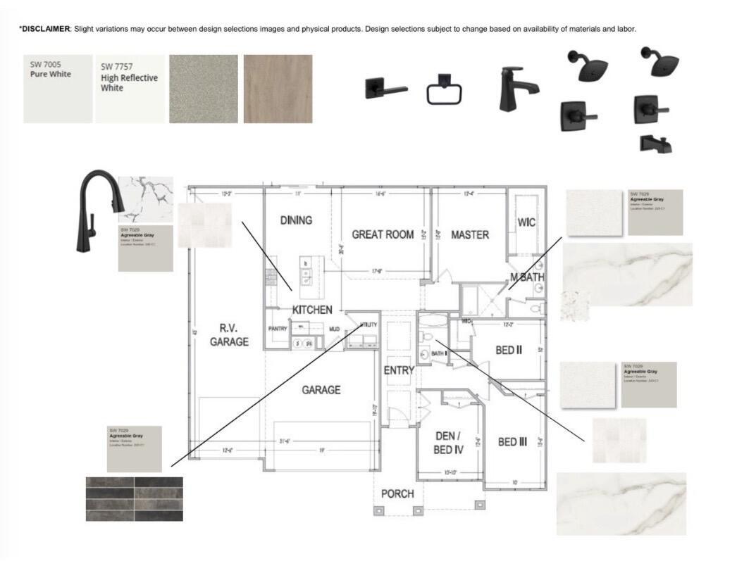 Scheduled interior colors and finishes