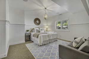 Room featuring white beadboard wainscoting and coordinating trim