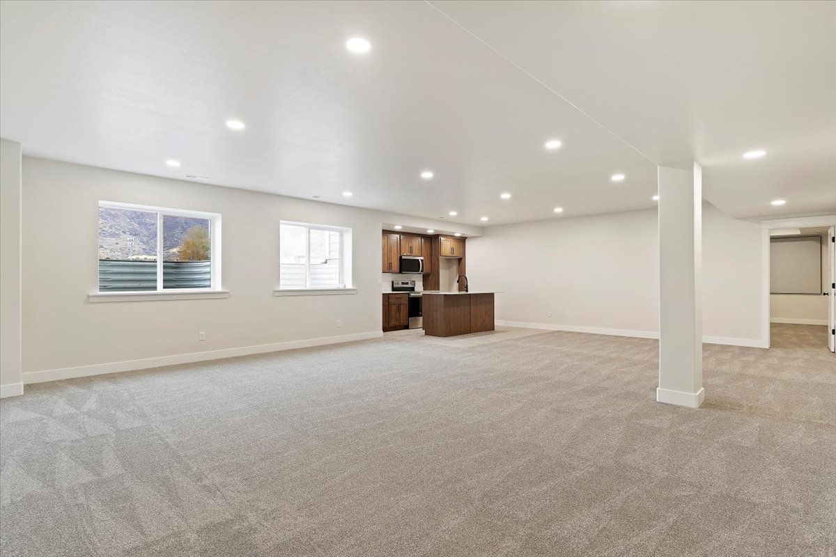 Basement Rec Room and basement kitchen