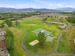 Aerial views of Burgi Hill Park adjacent to Valais