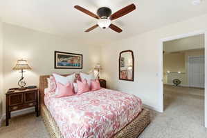 Bedroom featuring neutral wall paint and plush carpet flooring