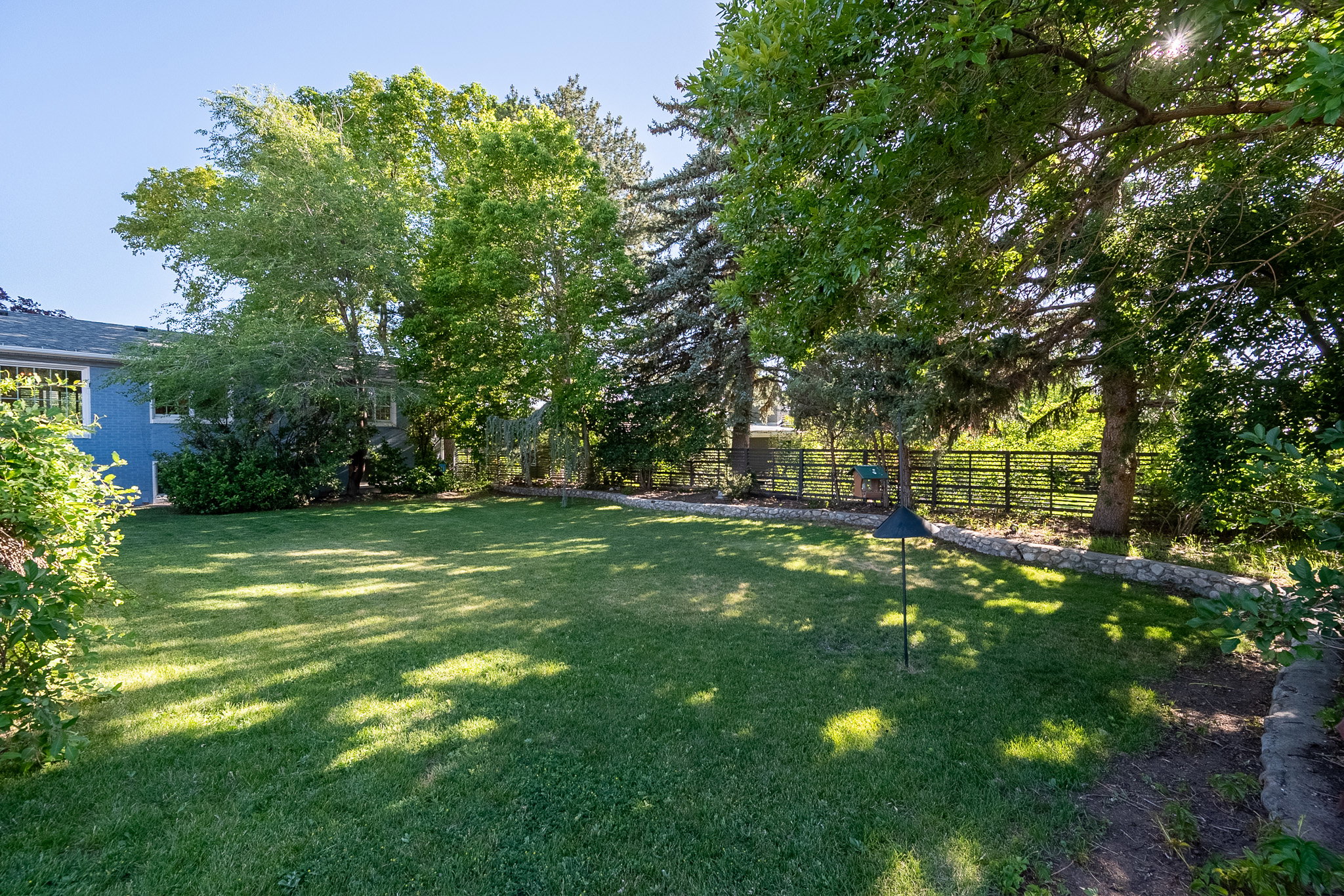 Verdant lawn area featuring established trees