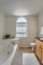 Soaking tub with chrome faucet