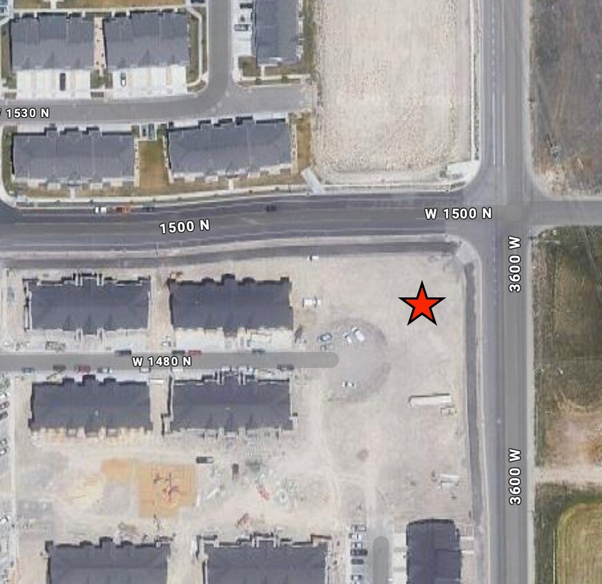 Aerial Map. Illustrating the property's location relative to intersecting roads and surrounding structures