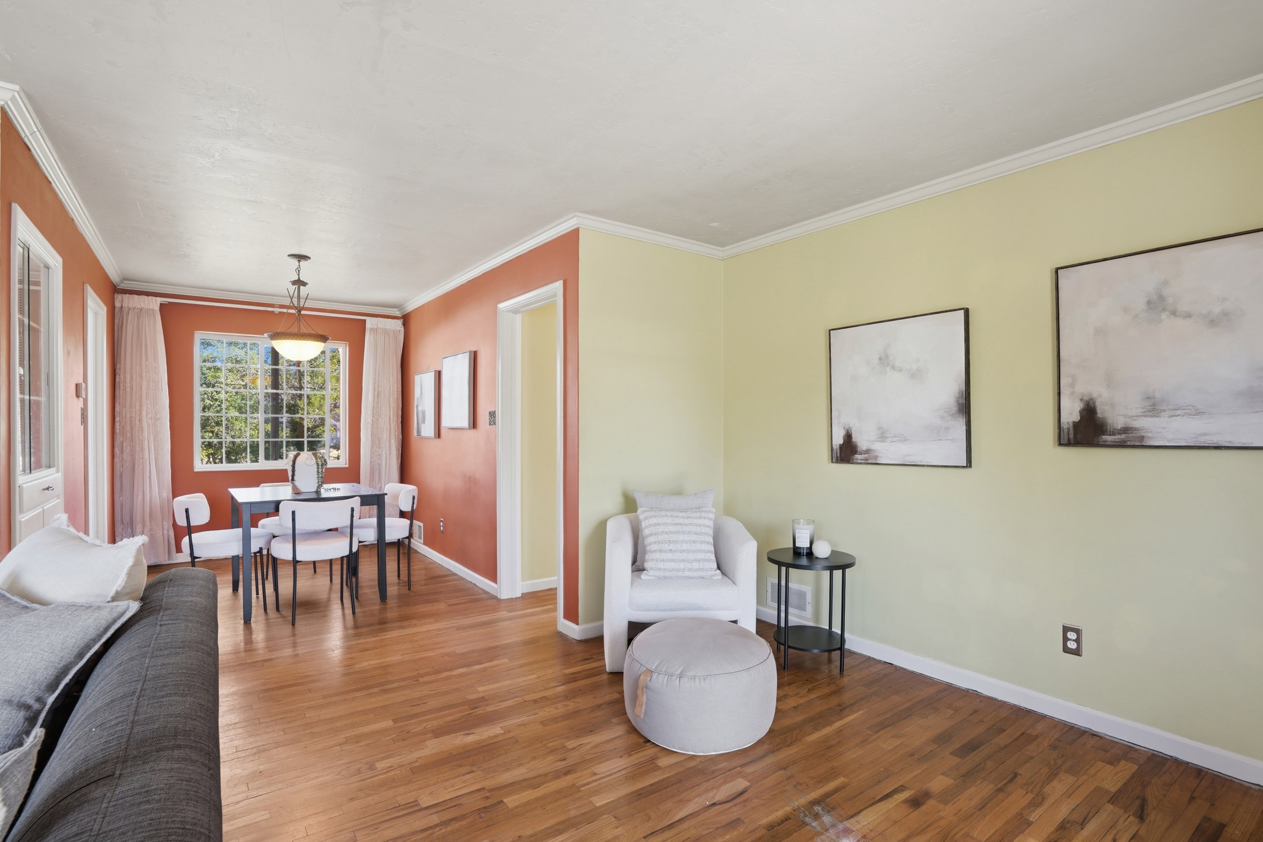 Hardwood flooring throughout the main living areas
