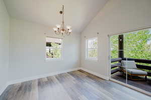 Dining area is light and bright.