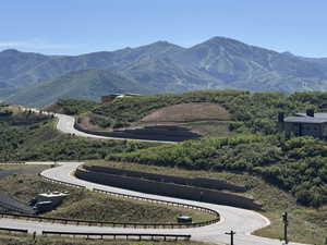 Mountain landscape with winding paved roads