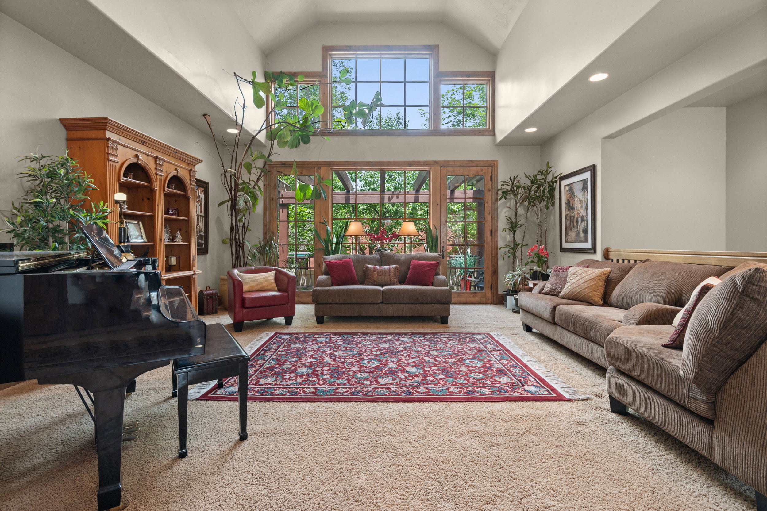 Living Room with Stunning Vaulted Ceilings