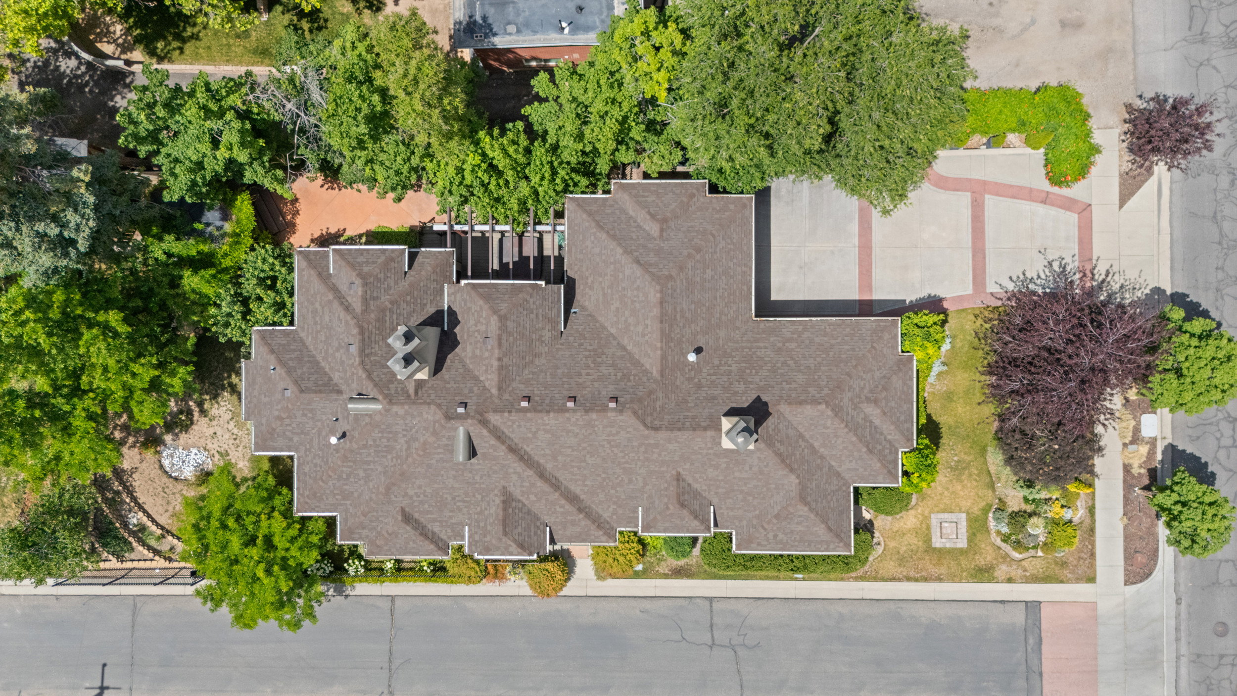 Aerial Showing Brand New Roof and Property Outline
