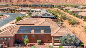 Terracotta tile roof with integrated solar panels