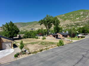 Mountain views on quiet street