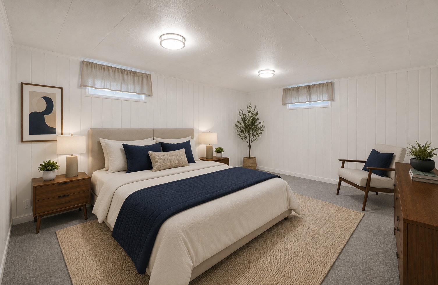 VIRTUAL STAGING-- Amazing what a little white paint can do!