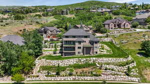 Multi-level residence featuring extensive retaining walls