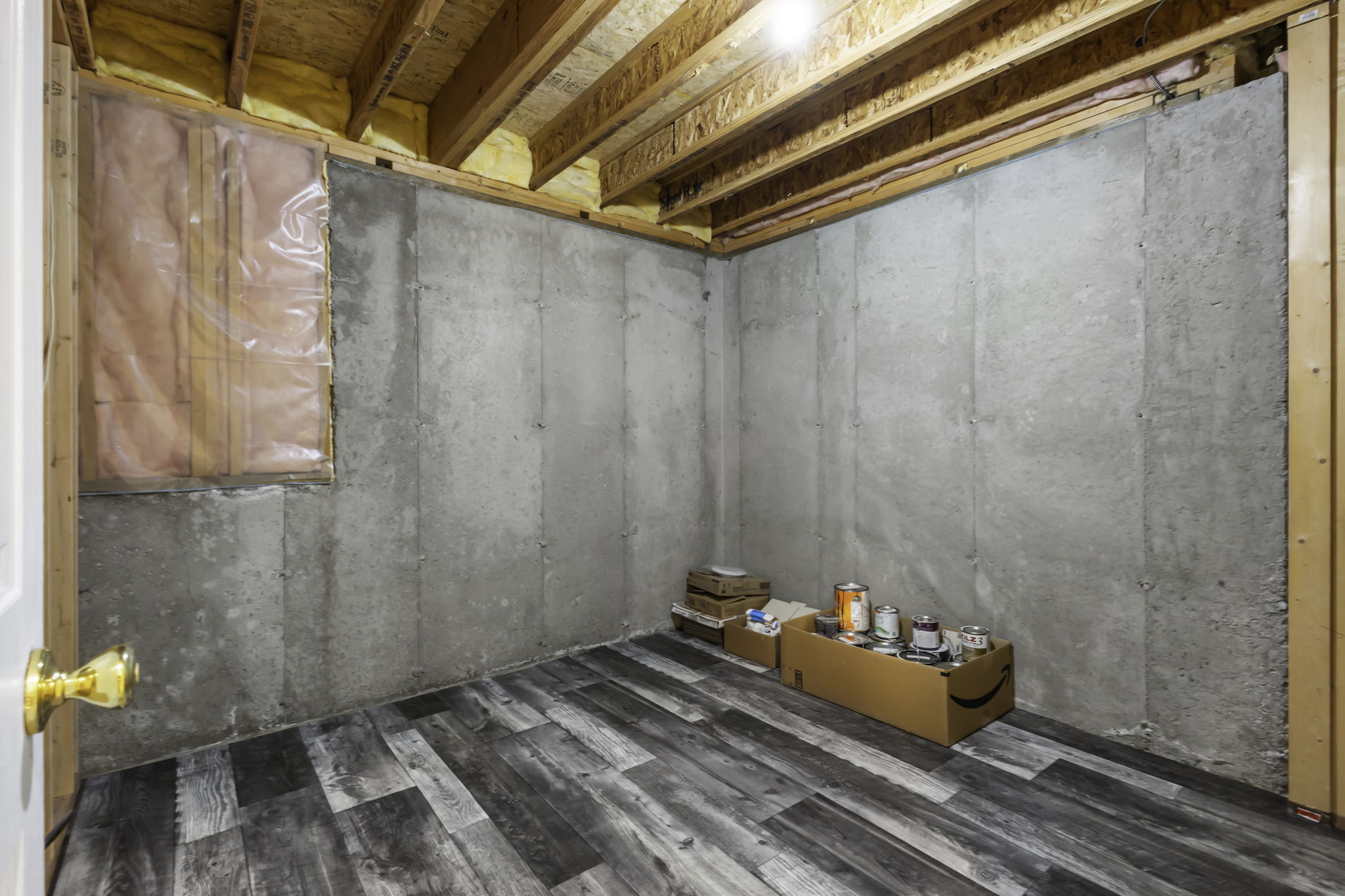 Unfinished basement space, perfect for regular or cold storage.