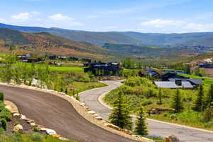 Winding paved roadways bordered by natural rock landscaping
