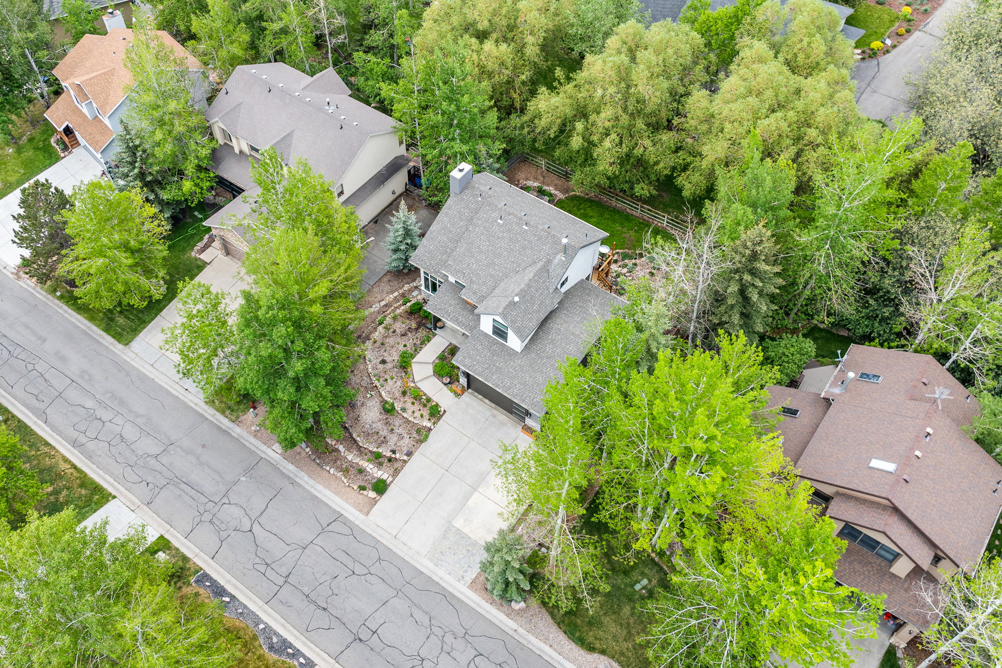 Modern architecture with a multi-level roofline