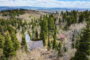 Aerial view of a mountainous background