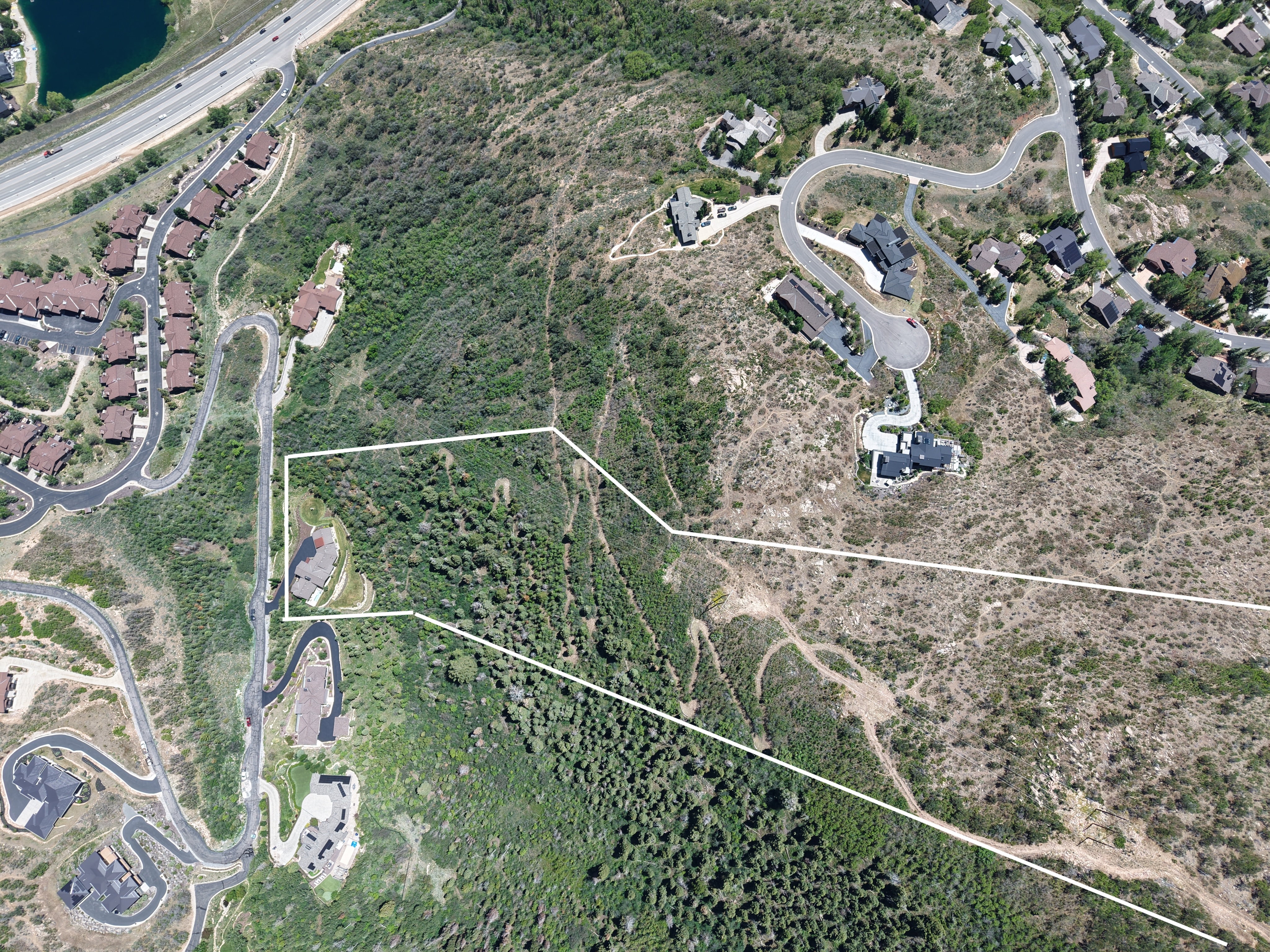 Estimated property lines showing the trail on the property.