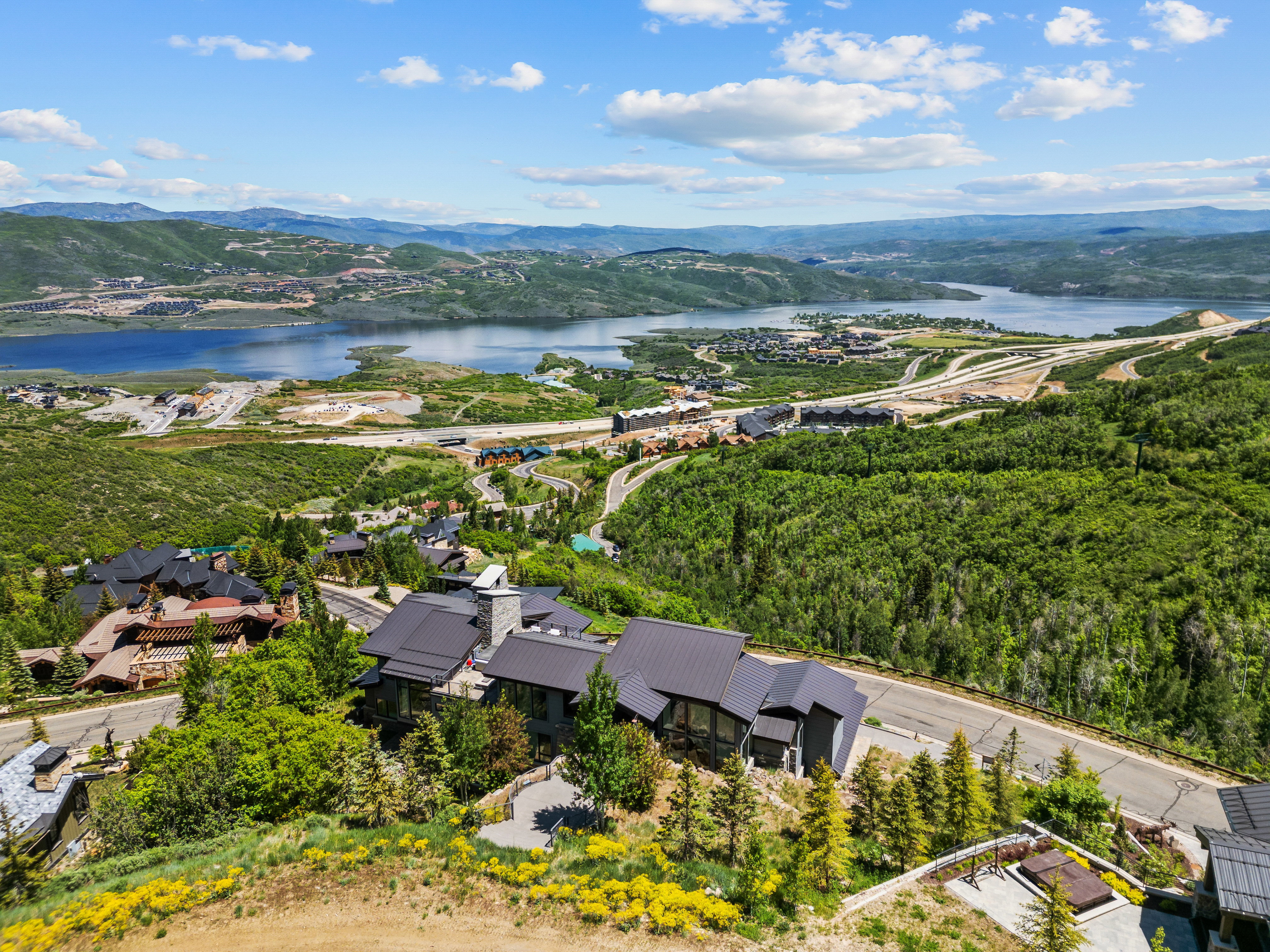 Expansive mountain and lake scenery
